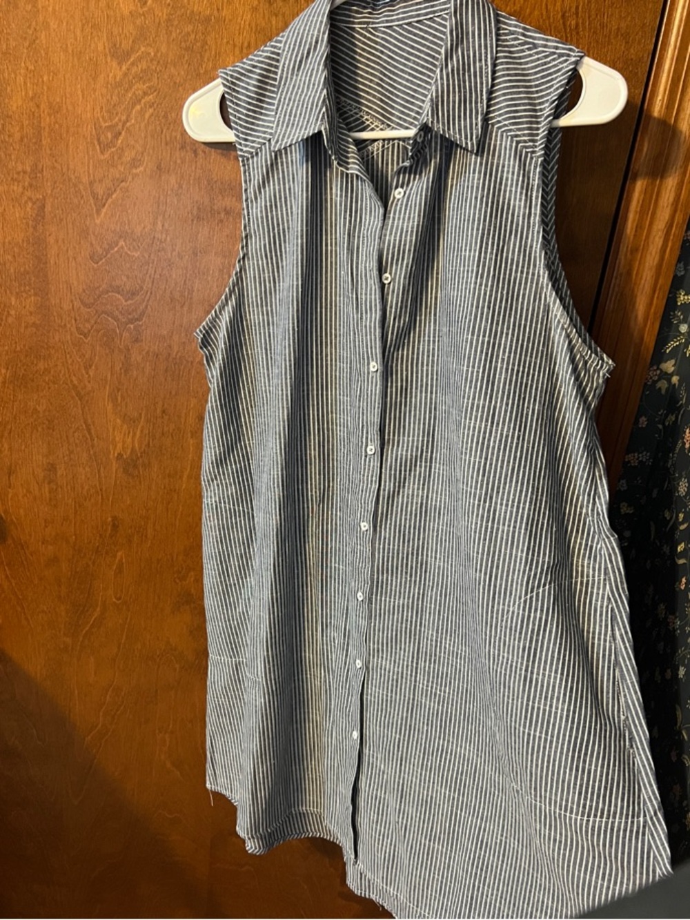 Zara button up Striped Shirt Dress Sz L